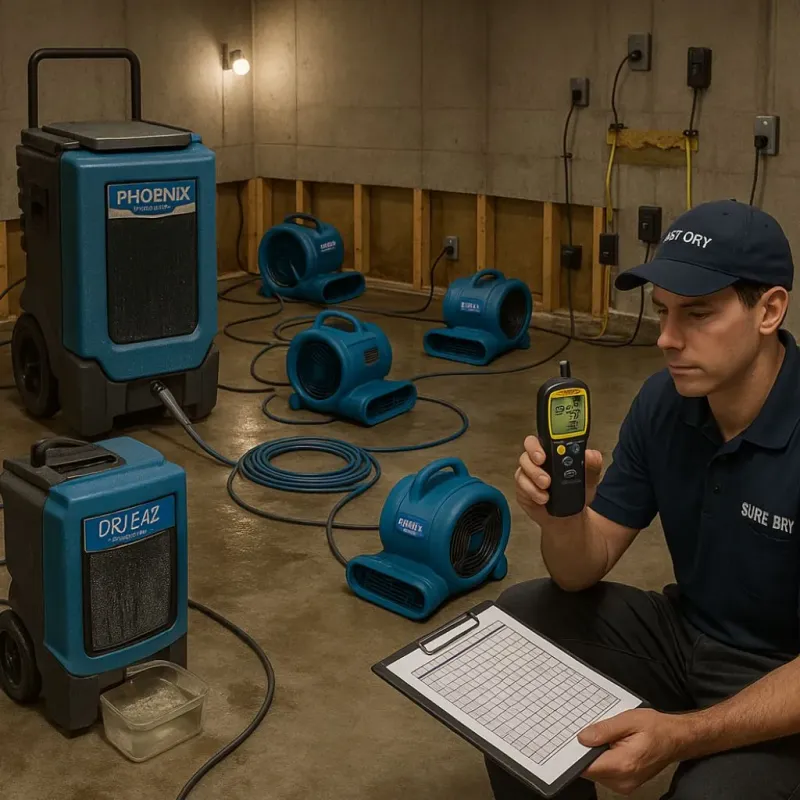 Structural Drying and Dehumidification process in Allentown, NJ